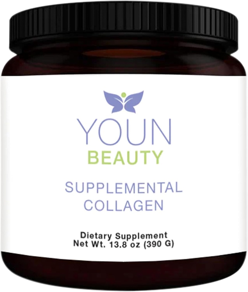 Young Beauty Supplémental Collagen Powder by Holistic Plastic Surgeon Dr Anthony Youn, 30 portions (non aromatisées) – Fortigel, Fortibone & Verisol Multi-Collagen Peptides pour la santé de la peau