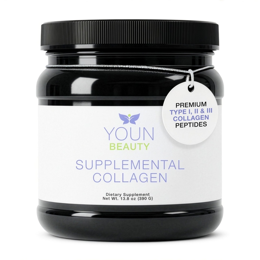 Young Beauty Supplémental Collagen Powder by Holistic Plastic Surgeon Dr Anthony Youn, 30 portions (non aromatisées) – Fortigel, Fortibone & Verisol Multi-Collagen Peptides pour la santé de la peau