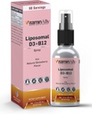 Vitamine liquide liposomale D3 + Vitamine B12 Spray de 2 mois Supply de 1 mois non-OGM de sucre gratuit de Voyage amical d'Immune support, os santé, soutient l'énergie, fonction cérébrale