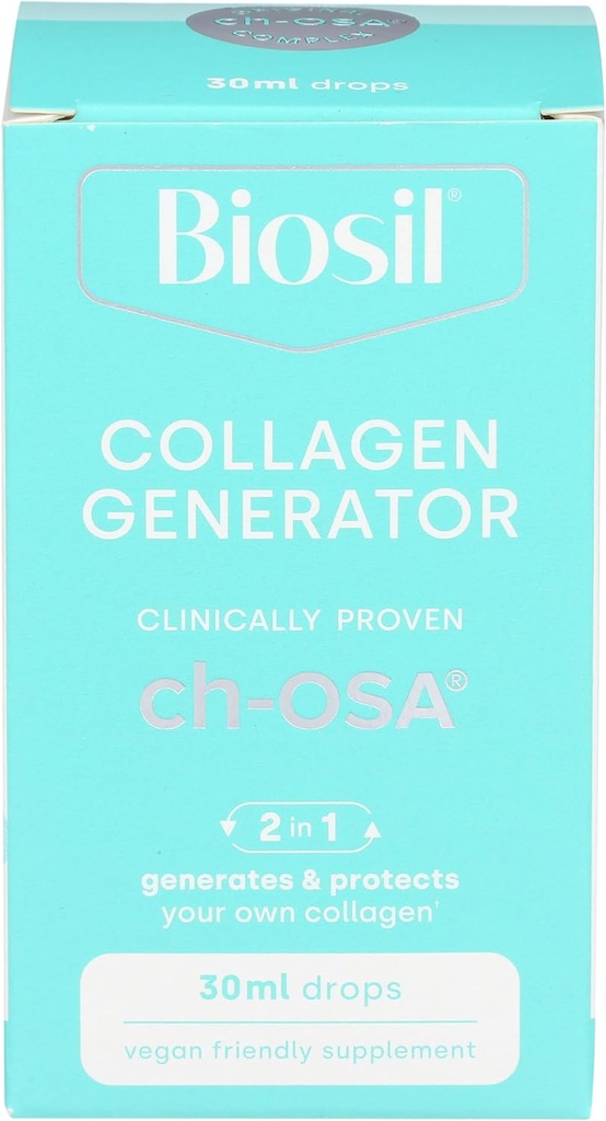 BioSil par facteurs naturels, beauté, os, articulations liquides, soutient les cheveux sains, la peau et les ongles, le collagène végétalien, générateur d'élastine et de kératine, 1 Oz