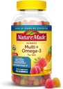 Multivitamines masculines faites de nature avec Omega-3, Multivitamines masculines pour le soutien nutritionnel quotidien, 150 vitamines gommy et minéraux, 75 jours d'approvisionnement