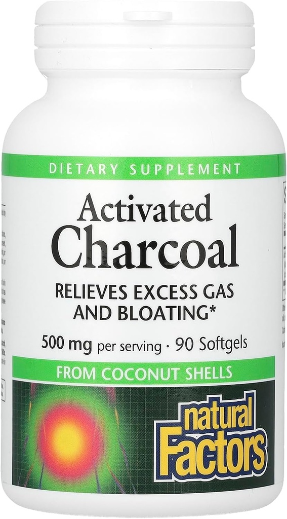 Facteurs naturels activés Charbon 90 Softgel