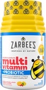 Zarbee's Kid Complete Multivitamine + Gommies probiotiques avec des vitamines A B C D E & zinc pour la santé digestive Facile à mâcher enfants Gommies multivitamines quotidiennes Fruit naturel Comte 70