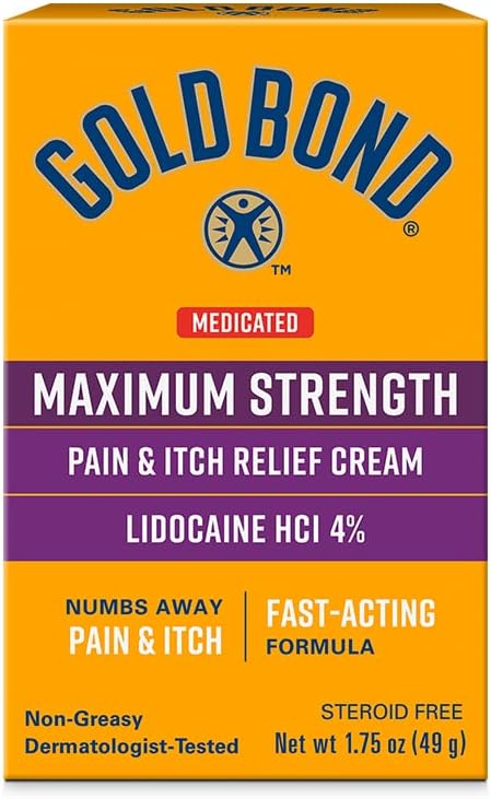 Gold Bond Crème de soulagement de la douleur et de la démangeaison, 1,75 oz, avec Lidocaine