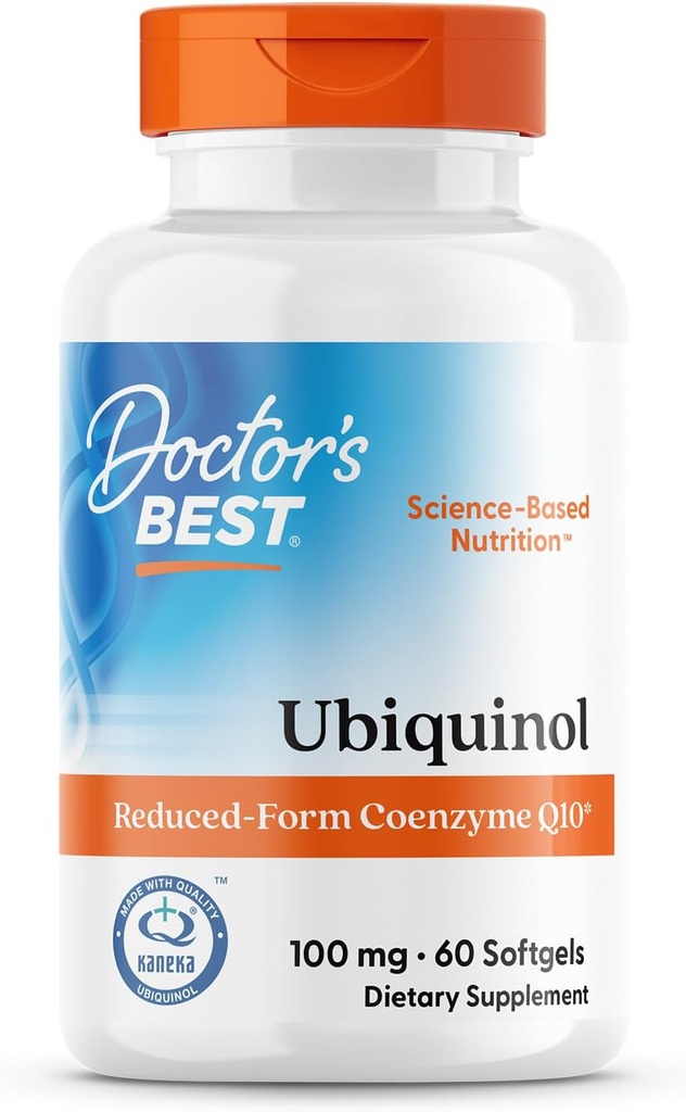 Médecins Meilleur Ubiquinol, Coenzyme de forme réduite Q10, Non-OGM, Sans gluten, Sans soja 60 softgels