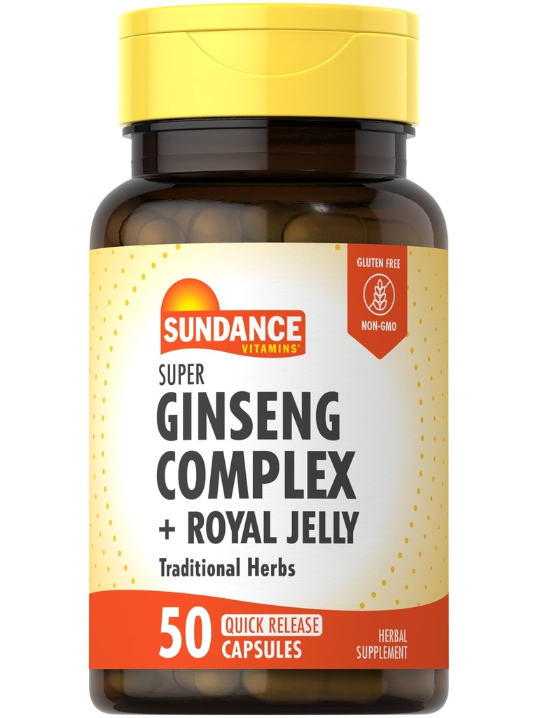 Complexe Sundance Super Ginseng avec Royal Jelly (50 capsules à libération rapide)
