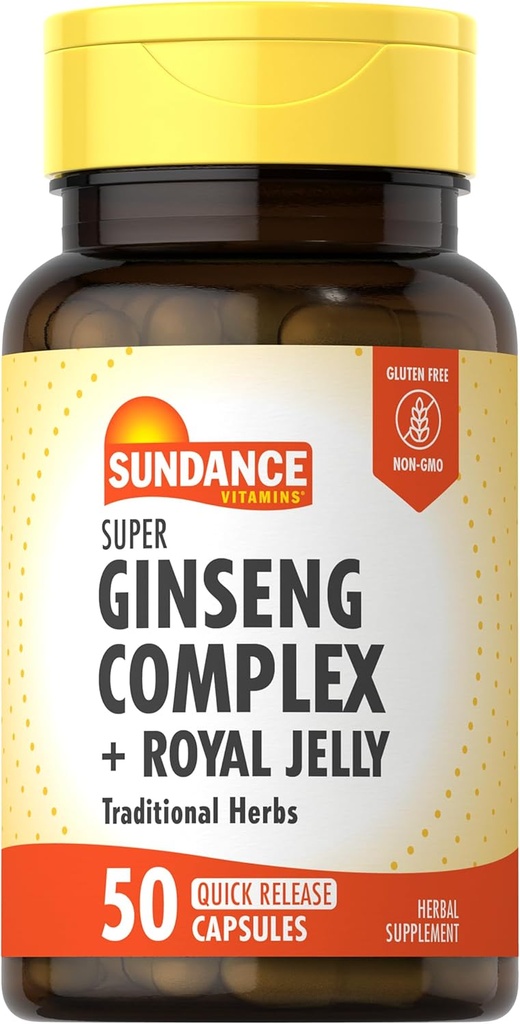 Complexe Sundance Super Ginseng avec Royal Jelly (50 capsules à libération rapide)