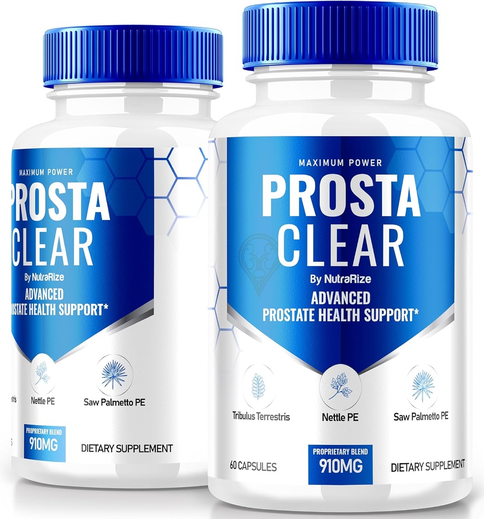NutraRize (2 Pack) Prosta Clear - Supplément Premium pour soutenir la chaleur de la prostate, Toutes les capsules naturelles pour le contrôle de Regain et pour la santé globale, ProstaClear pilules Avis (120 Capsules)