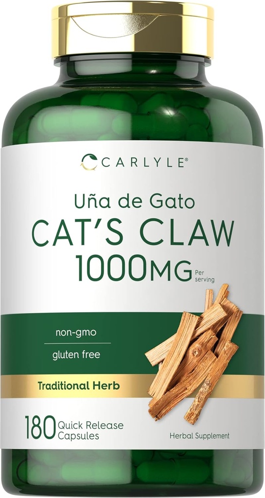 Carlyle Cat's Claw Herb Capsules 1000mg. 180 Count.