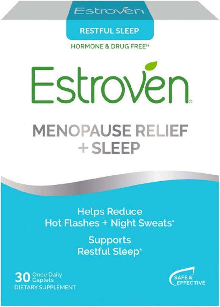 Estroven SLEEP COOL + CALM.com Supplément diététique de soulagement de la ménopause.com Sans œstrogène.