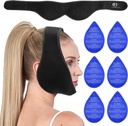Dents de sagesse Ice Pack Head Wrap, Face Ice Pack pour les dents de sagesse, Jaw Ice Pack pour la chirurgie orale visage avec 6 pack de gel froid chaud pour TMJ douleur soulagement, extraction de dents, la tonsillectomie récupération-noir