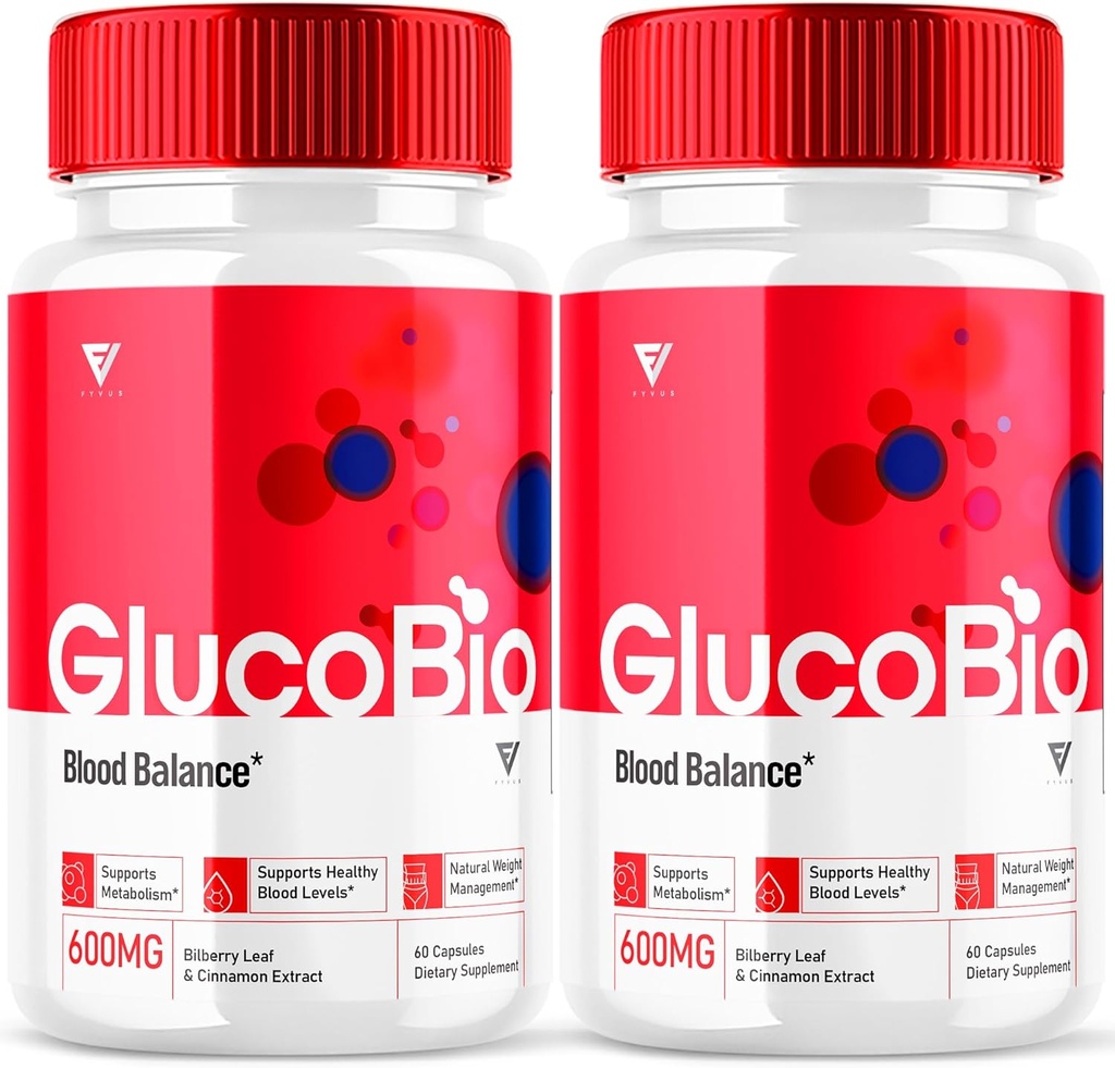 (2 packs) GlucoBio Capsules de santé Gluco Bio Pills, Gluco Bio Natural Vitamine Supplément de soutien général à la santé et au bien-être Glycogen, BioGluco Capsules (120 capsules)