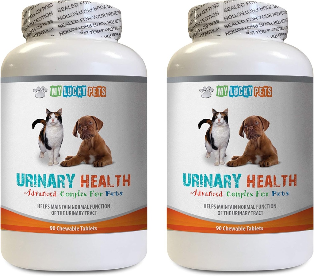 Régime urinaire pour chiens - Complexe de santé urinaire pour animaux de compagnie - pour chiens et chats - Support avancé pour vérins - Uva Ursi pour chiens - 2 bouteilles (180 traites)