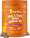 Zesty Paws Salmon Oil for Dogs Peau and Coat, Omega 3 Fish Oil Chews, Dog Allergy Relief Chews, Démangeaison Supplément, 250 Comte, Saveur de saumon