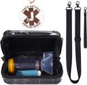 MGZNMTY étui de voyage pour l'inhalateur d'asthme, espaceur d'inhalateur pour les enfants et les adultes, masques, sac de support avec corde à épaule et poche en mesh pour la médecine (uniquement cas) (Marble noir)