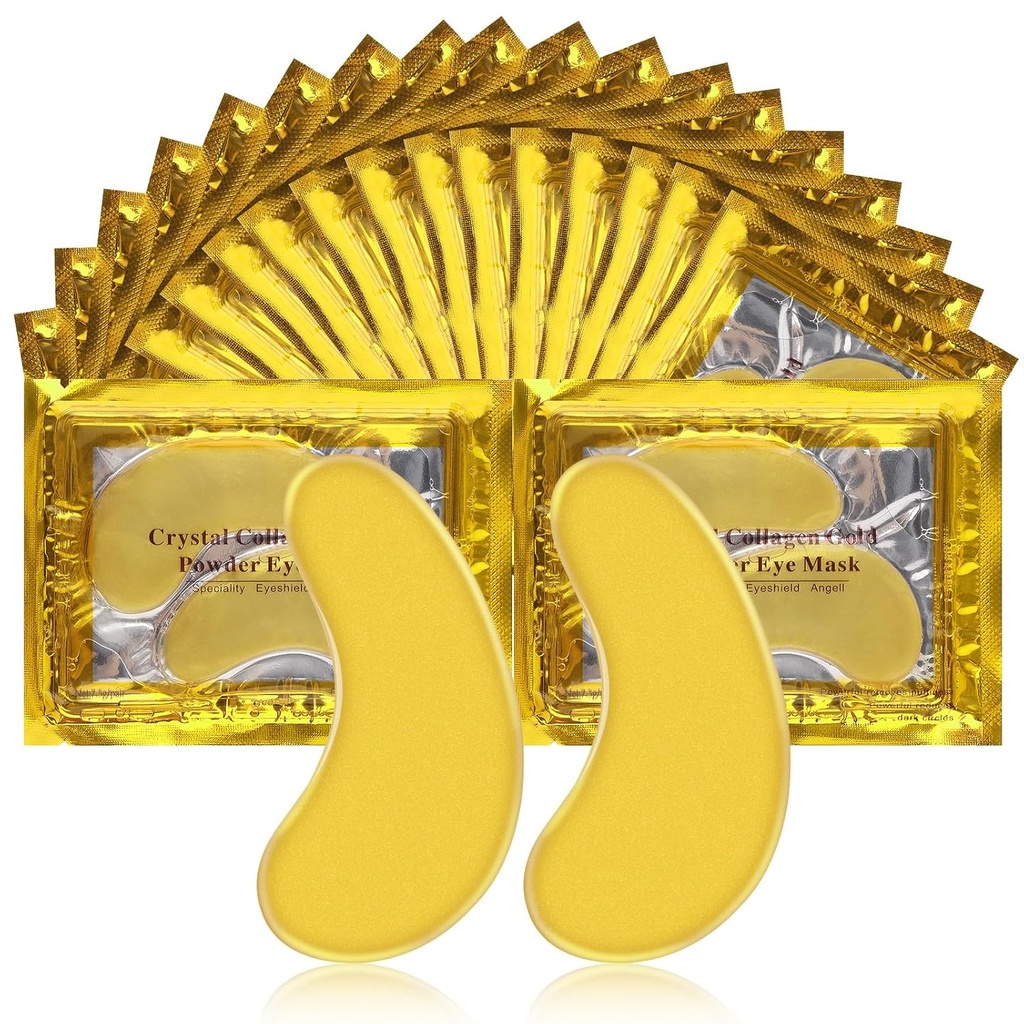Under Eye Patchs for Puffy Eyes, 20 paires de masques pour les yeux pour les cercles sombres et Puffines 24k Gold Eye Patchs with Collagen for Eye Bags around the Eyes (Eye Patchs A)