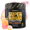 ALPHA LION Core Pre Workout avec Créatine pour la performance, Beta Alanine pour le muscle, L-Citrulline pour la pompe et la caféine tri-source pour l'énergie durable (30 services, King Lemonade Flavor)