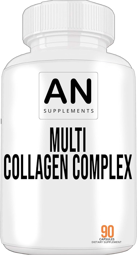 Capsules complexes multicollagènes - Type I, II, III, V et X - Mélange de protéines de collagène pour cheveux, peau, ongles et articulations - pilules de collagène pour hommes et femmes - 90 gélules de collagène