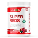 LIVEGOODTM Bio Super Rouges avec Alfalfa, Orge, Racine de betterave, Pomegranite, Graines de raisin, Vegan, Sans gluten, 9,25 Oz