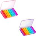 Organisateur de pilules roses et violettes 3 fois par jour - Pill Box hebdomadaire 3 fois par jour - Pill Box quotidien 7 jours Organisateur de médicaments, Pill Case Grande Boîte 3 fois par jour, Organisateur de pilules de voyage,
