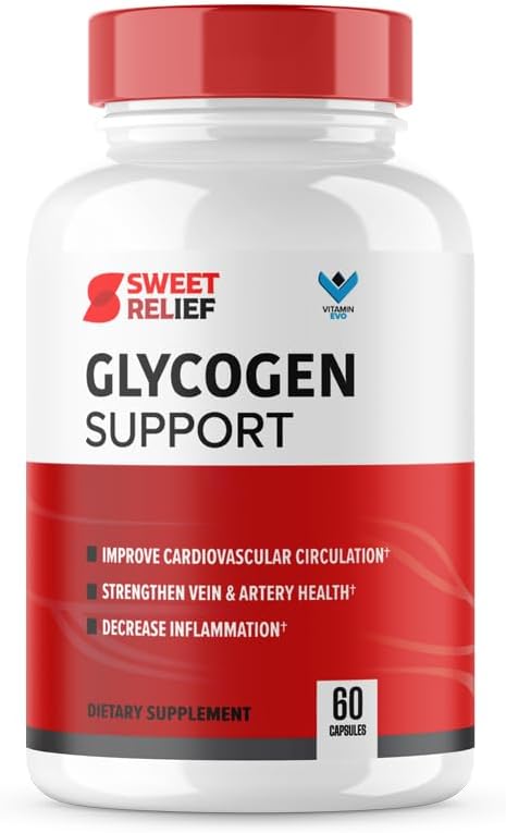 Sweet Relief Glycogen Support - SweetRelief Blood Vessel Cleaner, Sweet Relief Capsules, Advanced Formula Glyco Optimizer, Sweet Relief Reviews (60 Capsules) 1 Month Supply