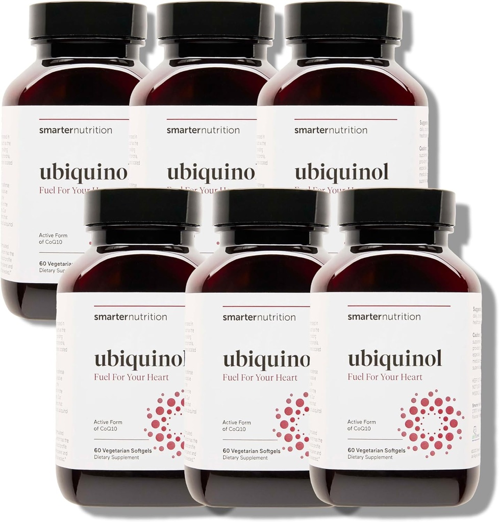 SMARTERNUTRITION Ubiquinol 100mg + Omega complet naturel à base de plantes 3 6 9 - Huile d'Ahiflower® cliniquement étudiée - CoQ10 ultra-absorption pour le soutien cardiaque - Non-OGM - 360 Softgels[180 jours]