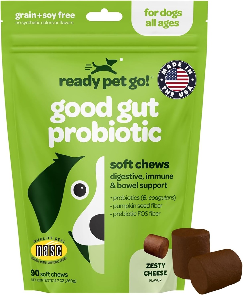 Probiotiques Chews pour les chiens Gut Health (en anglais seulement) Pré et probiotiques savoureux pour les chiens Santé digestive avec probiotiques et enzymes digestives de la citrouille NASC certifié et fabriqué aux États-Unis (en anglais seulement) 90 Chews
