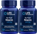 Prolongation de la durée de vie Non Flush Niacin 640 mg, 100 gélules (emballage de 2)