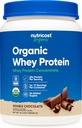 Nutricost Concentré de protéines de lactosérum biologique, aromatisé au chocolat double, (1LB) - Sans gluten, sans OGM