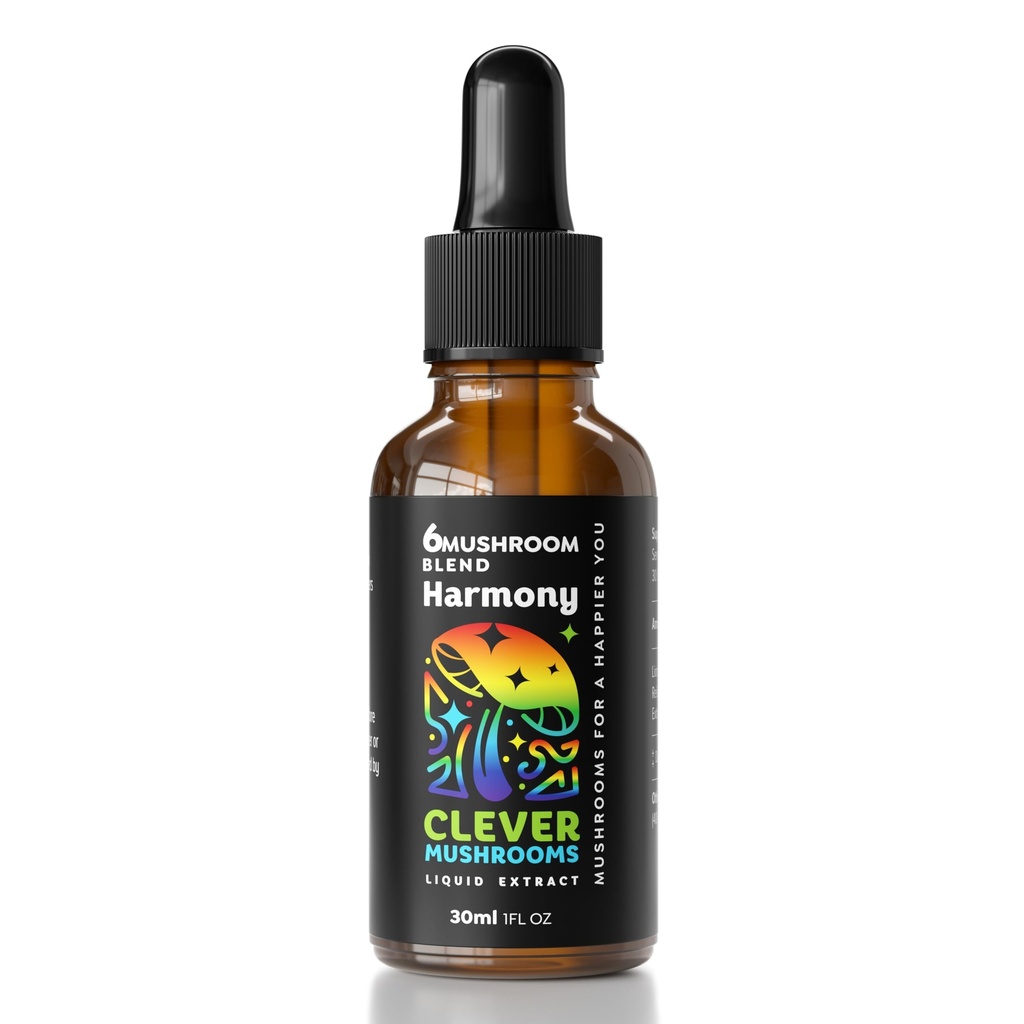 6 Mélanger Extrait liquide de champignons, US Champignons cultivés Sans alcool, Énergie naturelle, Soutien cognitif, Immunity Boost, 100% Fruit Bodys, Lion's Mane, Cordyceps, Reishi, Chaga, Turquie Tail (1 fl oz)