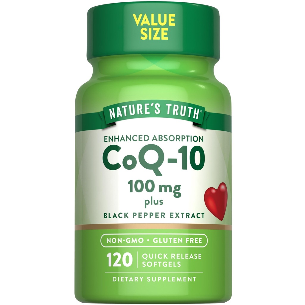 La vérité de la nature CoQ10 100mg.120 Softgels Haute Absorption.