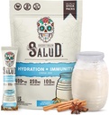 Salud 2-en-1 Packs d'hydratation + Immunity Electrolytes Poudre, Horchata - Agua Fresca Mélange de boisson, Elderberry, Laiterie et sans soja, Non-OGM, Sans gluten, Vegan, Faible calories, 1g de sucre (15 portions)