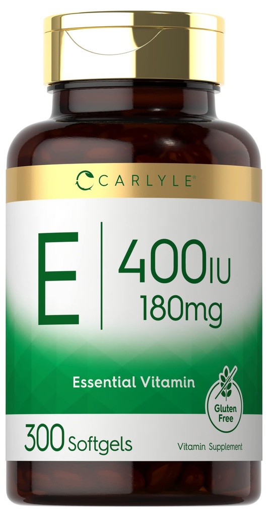 Carlyle Vitamine E Softgel Capsules 400 UI 180mg environ 300 Count.