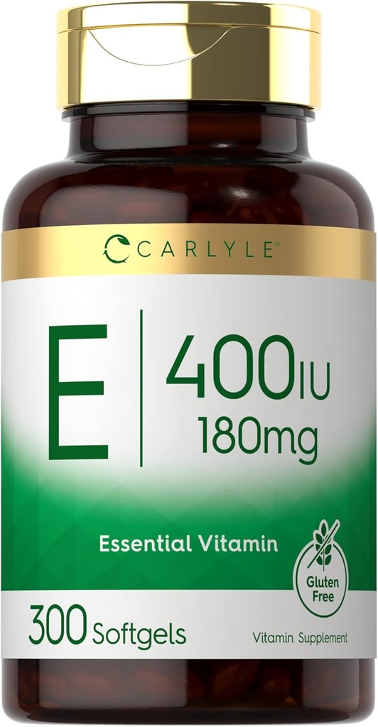 Carlyle Vitamine E Softgel Capsules 400 UI 180mg environ 300 Count.