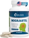 Capsules de soutien basiques de Vigor Migrastil Migraine. Fièvre, Magnésium, Taurine et Vitamine B1 pour migraines Supplément naturel. Fabriqué aux USA. Vegan et sans gluten.