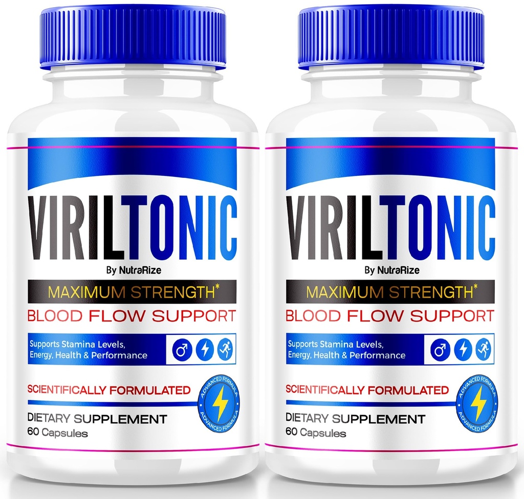 NutraRize (Pack of 2 VirilTonic Capsules for Men, Premium Formula for Overall Performance Support, All Natural Supplement for Health and Wellness, VirilTonic24 Reviews (120 Capsules)