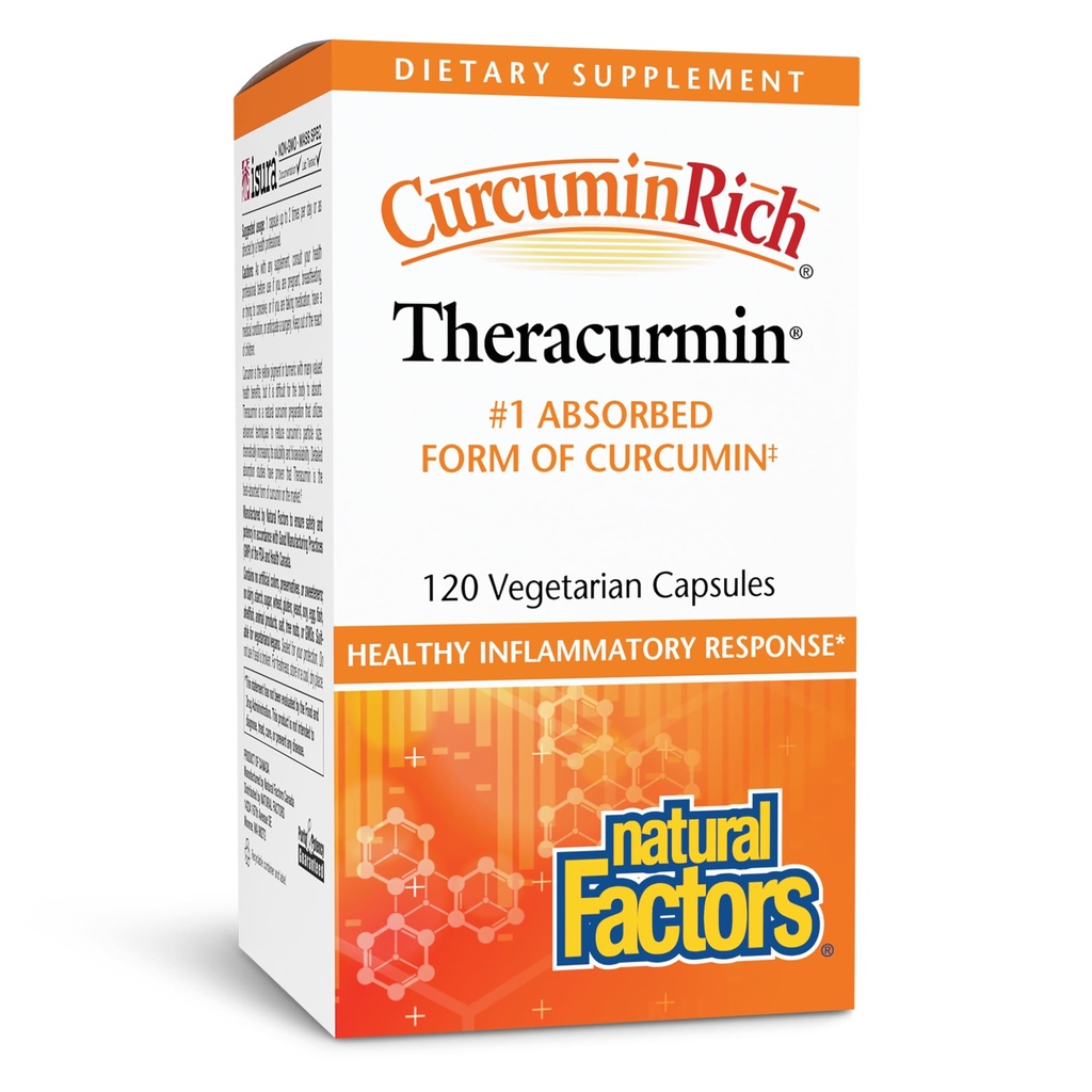 Facteurs naturels, CurcuminRich Theracurmin, 30 mg, formulé pour l'absorption supérieure, 120 Compte (paquet de 1)
