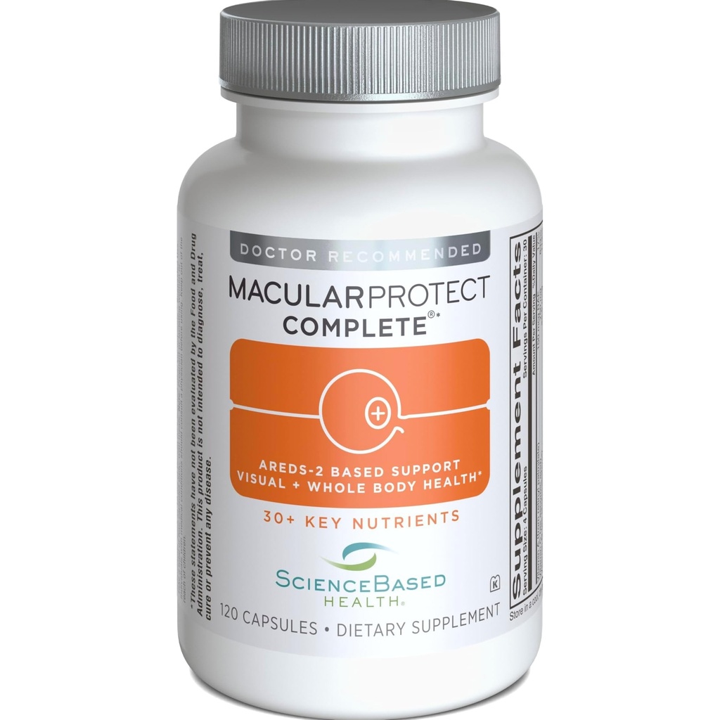 MacularProtect Complete – Supplément santé des yeux AREDS 2 avec multivitamine quotidienne – 30+ nutriments clés avec lutéine et zéaxanthine - soutient la santé des yeux, de la vision et du corps entier – 120 capsules