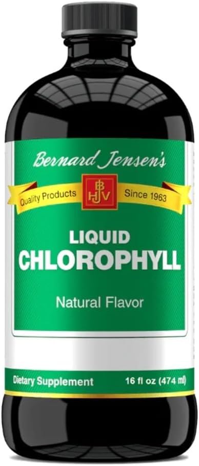Bernard Jensen apporte un supplément liquide à la Chlorophylle naturelle pure 100%, ce qui favorise l'alcaline Ph.