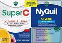 Vicks NyQuil et Super C Commodity Pack: NyQuil médecine sévère pour Max Strength Cold and Flu Relief, idéalement emballé avec Vicks Super C repos et réapprovisionner le supplément quotidien, 26ct