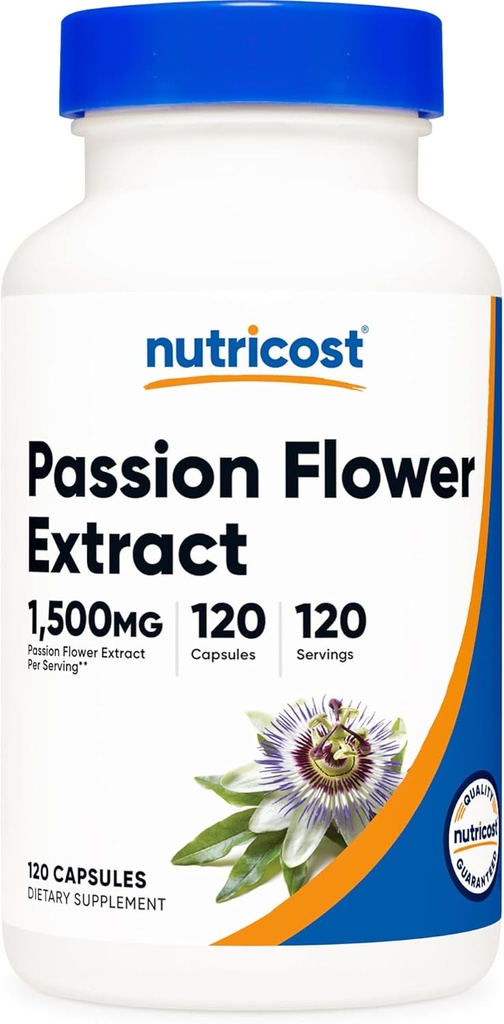 Nutricost Passion Flower Extract (1 500mg Équivalent) 120 capsules - Sans gluten, non OGM et végétalien