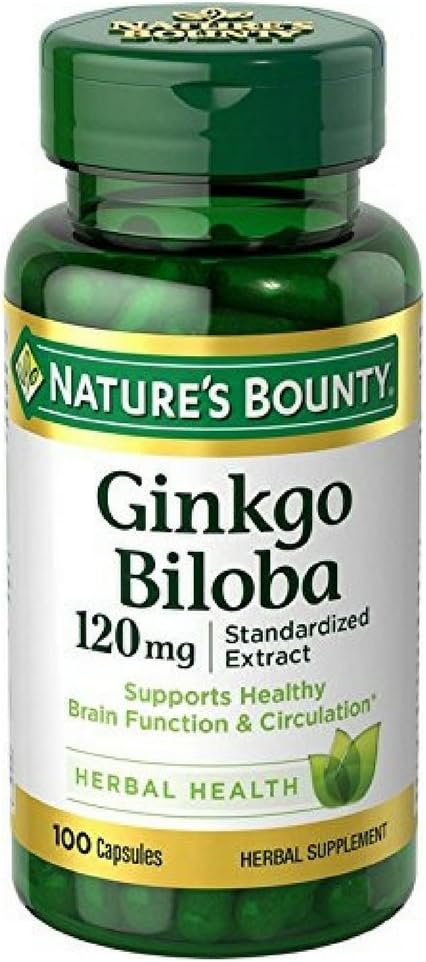 Nature's Bounty Ginkgo Biloba 120 mg 100 ea (Pack of 4)