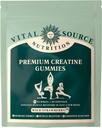Nutrition des sources vitales - Gommies Créatine Premium - Croissance musculaire, récupération et soutien énergétique - 5g Monohydrate Créatine - Vegan, sans gluten et halal - Fraise sauvage - 120 Gommies - 30 portions