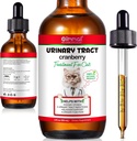 Urinary Tract for Cats, Natural Cat Urinary Tract Drops - Supports Bladder, Kidney Stone & Dog UTI Relief, Cranberry Kidney Bladder Drops, Herbal Supplement for Cats, Chicken Flavor - 60 ml / 2.02oz