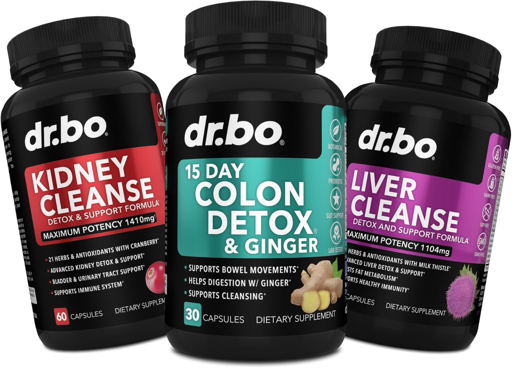 Colon Cleanser Detox & Rein Liver Cleanse - 15 jours Colon Cleanse Pills, Supplément de soutien du foie de rein Detox - Suppléments de mouvement Bowel, Rein, Bladder, Urinary Tract, Gallbladder Pills