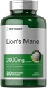 Horbäach Lions Mane Supplément $ 3000mg $ 80 Softgels absorbants $ Extrait sans OGM et sans gluten