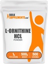 BulkSupplements.com Poudre de HCl L-Ornithine - Supplément d'Ornithine, Supplément d'acides aminés - Sans gluten, 1g par portion, 500g (1,1 lb) (paquet de 1)