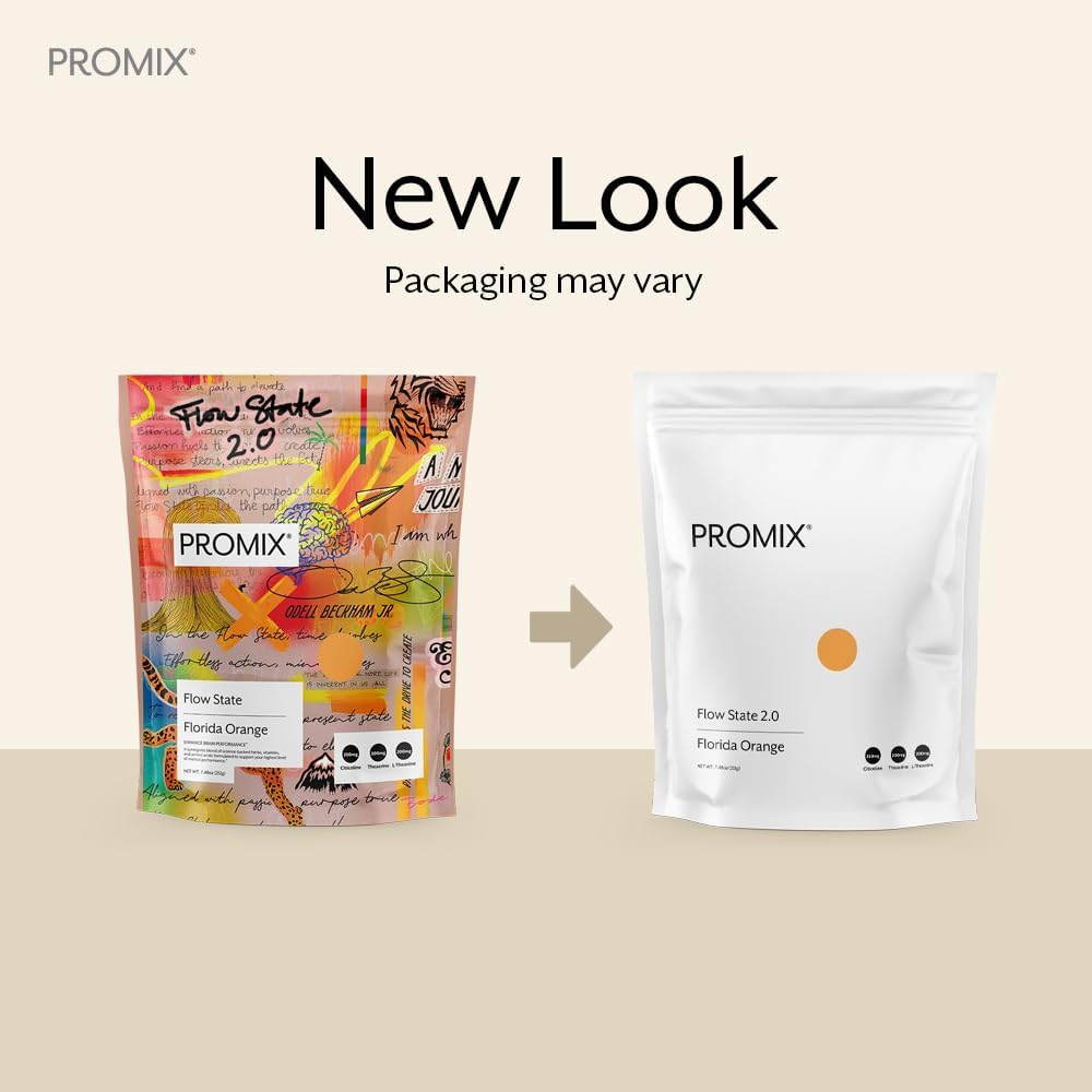 État de flux nutritionnel de ProMix - L Tyrosine, Théacrine, Vitamines et Caféine - Supplément nootropique - Orange - 30 portions