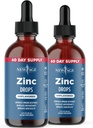 Les gouttes de zinc liquide pour tous les âges par NEW AGE - Sulfate de zinc pour le soutien immunitaire, végétalien, sans OGM et sans gluten, 60 jours d'approvisionnement, 2-pack