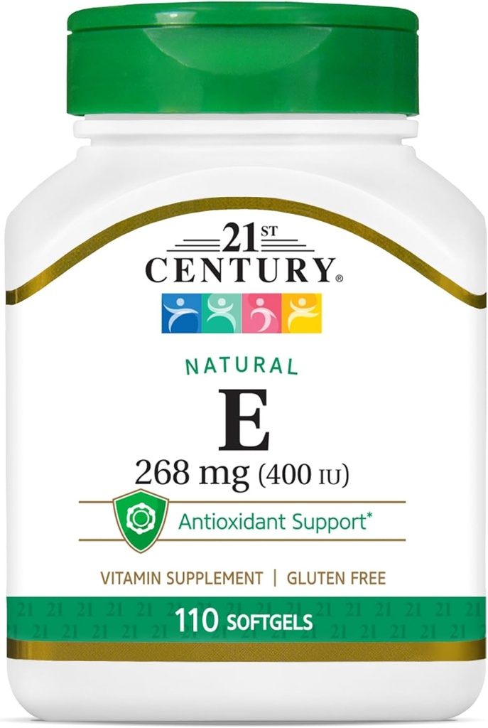 21ème siècle E 400 I.U. naturel (D-Alpha) Softgels, 110-Conte